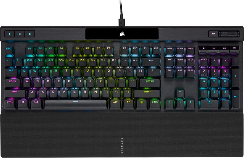 Photo 1 of Corsair K70 RGB MK.2 Mechanical Gaming Keyboard - USB Passthrough & Media Controls - Linear & Quiet - Cherry MX Red - RGB LED Backlit (CH-9109010-NA)
