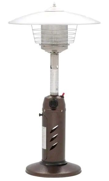 Photo 1 of 11,000 BTU Powder Coated Bronze Tabletop Propane Patio Heater
