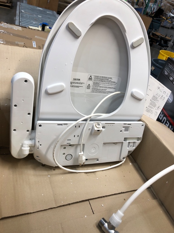 Photo 2 of ALPHA BIDET GX Wave Bidet Toilet Seat in Elongated White | Strong Spray | Stainless Steel Nozzle | 3 Wash Functions | LED Nightlight | Warm Air Dryer | Oscillation and Pulse
