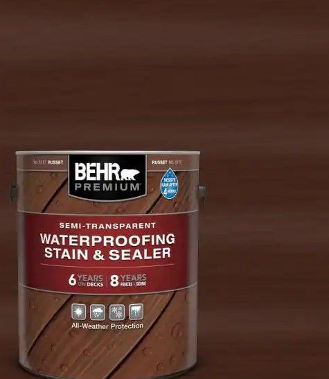 Photo 1 of 1 gal. #ST-117 Russet Semi-Transparent Waterproofing Exterior Wood Stain and Sealer
