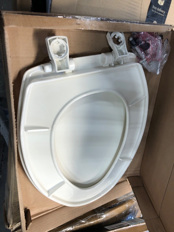 Photo 2 of BEMIS 7300SLEC 346 Toilet Seat will Slow Close and Removes Easy for Cleaning, ELONGATED, Biscuit/Linen
