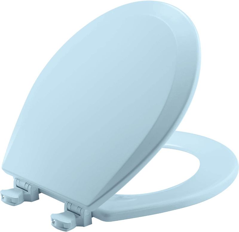 Photo 1 of Bemis 500EC 464 Toilet Seat with Easy Clean & Change Hinges, ROUND, Durable Enameled Wood, Dresden Blue
