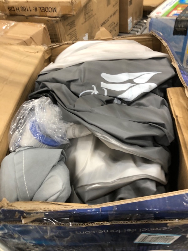 Photo 1 of SereneLife Outdoor Portable Hot Tub - 82'' x 25'' 6-Person Round Inflatable Heated Pool Spa with 130 Bubble Jets, Filter Pump, Cover, LED Lights, and Remote Control
