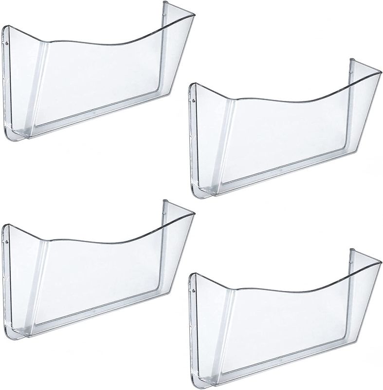 Photo 1 of Azar Displays 250025 Clear Single Pocket Wall File with wallmount, 4 pack
