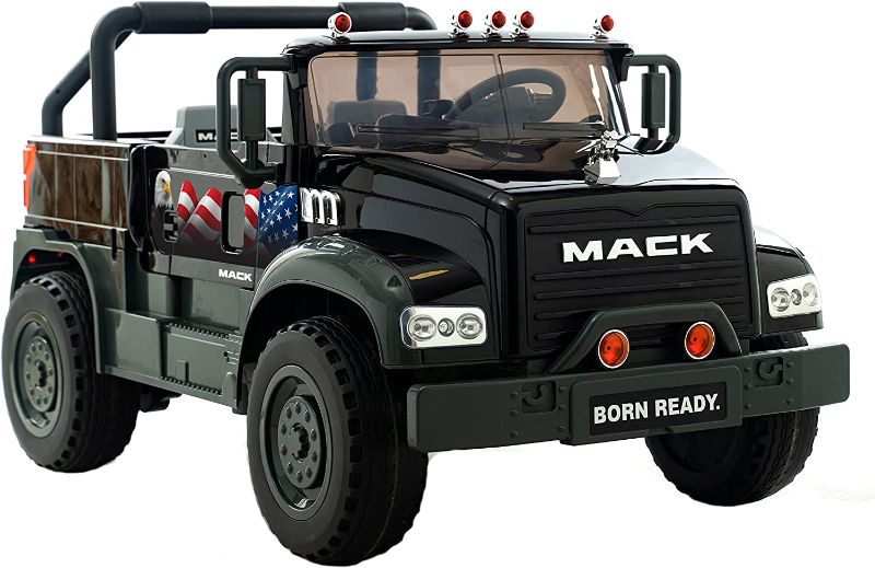 Photo 1 of 12V Mack Truck Jack Pickup Two Seater Ride On, Metallic Black, Wonderlanes, Best Ride on for Kids, (2910)
