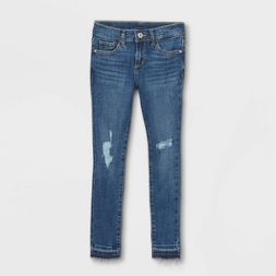 Photo 1 of Girls' Distressed Skinny Mid-Rise Jeans - art class™ Medium Wash
SIZE 5

