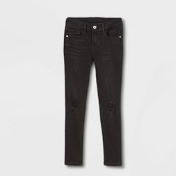 Photo 1 of Girls' Distressed Skinny Mid-Rise Jeans - art class™ Black
SIZE 6X
