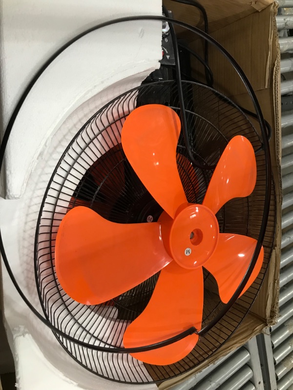 Photo 2 of Oscillating Pedestal Stand Fan with Double Heads and Double Blades in 360 Degree Oscillation-180w-Patent YUETNT WOD.(BLACK-ORANGE)
