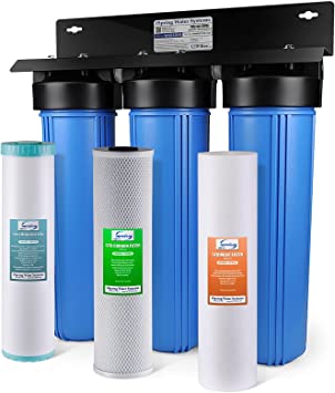 Photo 1 of iSpring Whole House Water Filter System w/ Sediment, Carbon, and Iron & Manganese Reducing Water Filters, 3-Stage Iron Filter Whole House, Model: WGB32BM
