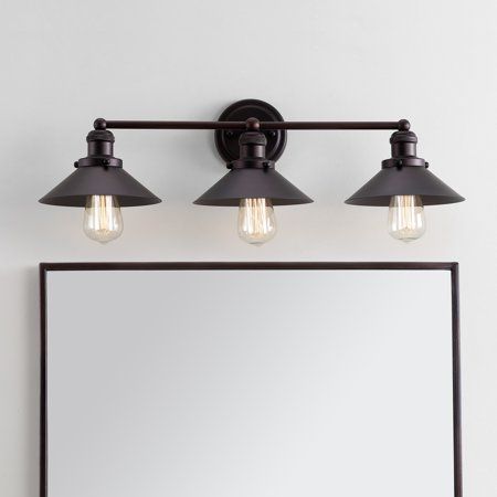 Photo 1 of Jonathan Y August 26.5" 3-Light Metal Vanity Light in Oil Rubbed Bronze
