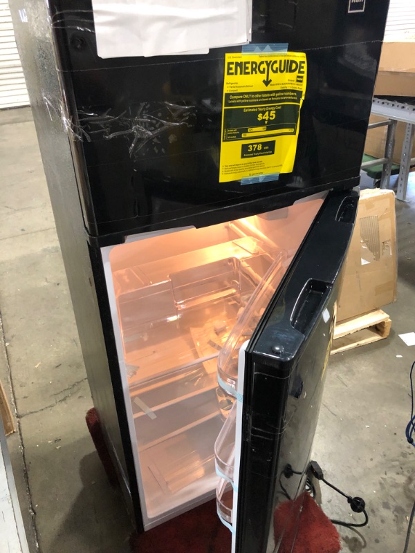 Photo 3 of ***PARTS ONLY*** RCA RFR741-BLACK Apartment Size-Top Freezer-2 Door Fridge-Adjustable Thermostat Control-Black-7.5 Cubic Feet
