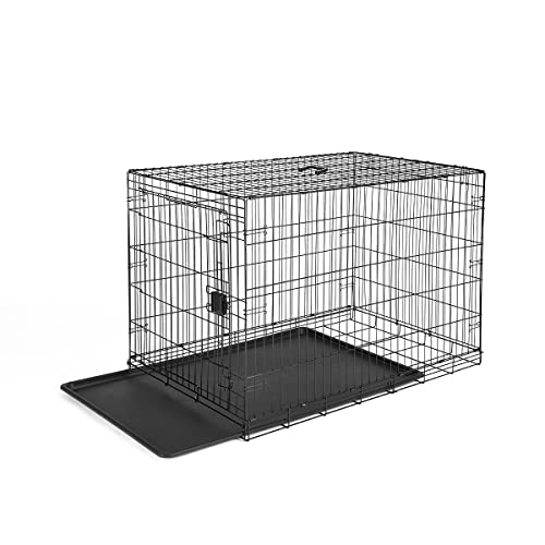 Photo 1 of Amazon Basics Foldable Metal Wire Dog Crate with Tray, Single Door, 48 Inch
