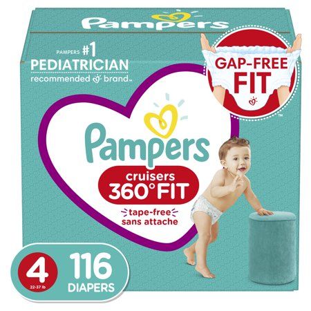 Photo 1 of Pampers Cruisers 360 Fit Diapers, Active Comfort, Size 4, 116 Ct (1469461)
