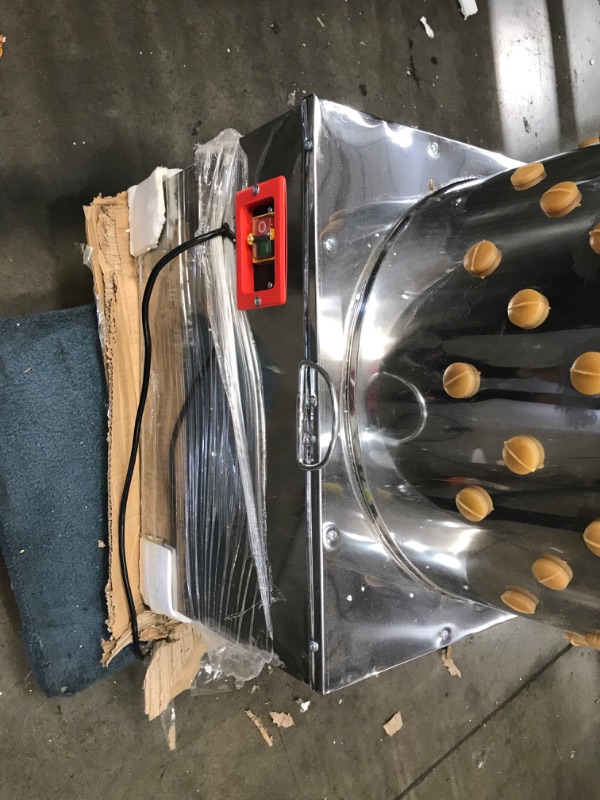 Photo 6 of **DAMAGED**  VEVOR Stainless Steel Chicken Plucker 20Inch Barrel Diameter De-Feather Remover Poultry Machine 1500W 275R/min Barrel Diameter Heavy Duty Feather Plucking...
