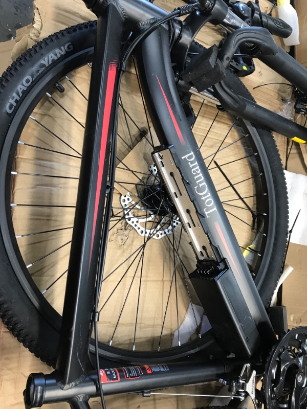 Photo 3 of **MISSING KEYS** DAMAGED**UNABALE TO TEST**  Electric Bike, TotGuard 27.5" Electric Bike for Adults 500W Ebike 21.6MPH Adult Electric Bicycles Electric Mountain Bike,48V 10Ah Removable Lithium Battery,Shimano 21S Gears,Lockable Suspension Fork
