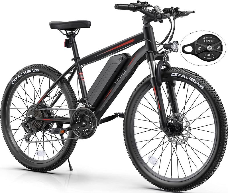 Photo 1 of **MISSING KEYS** DAMAGED**UNABALE TO TEST**  Electric Bike, TotGuard 27.5" Electric Bike for Adults 500W Ebike 21.6MPH Adult Electric Bicycles Electric Mountain Bike,48V 10Ah Removable Lithium Battery,Shimano 21S Gears,Lockable Suspension Fork
