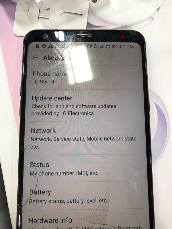 Photo 4 of **SCREEN CRACKED MISSING STYLIS **LG STYLO 4 Q710 6.2in T-Mobile 32GB Android Smartphone - Aurora Black 
