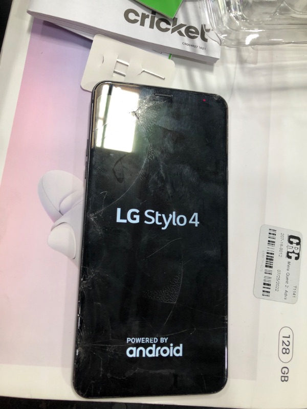 Photo 7 of **SCREEN CRACKED MISSING STYLIS **LG STYLO 4 Q710 6.2in T-Mobile 32GB Android Smartphone - Aurora Black 
