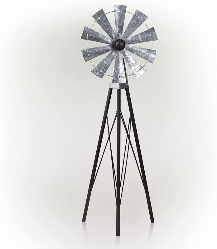 Photo 1 of Alpine Corporation JUM368 Alpine Garden Stake Metal Wind Spinner, Bronze and Silver
21 INCH