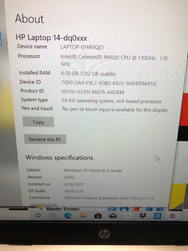 Photo 6 of HP 14-Inch HD Display Intel Celeron 4GB RAM 64GB eMMC Win 10 Laptop (Pale Gold)
