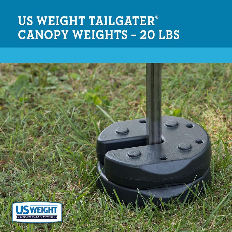 Photo 1 of 2 WEIGHTS ONLY**US Weight Tailgater Canopy Weights with No-Pinch Design for Easy, Safe Installation, and Removal to Secure Tents, Canopies, and Umbrellas at Outdoor Events
