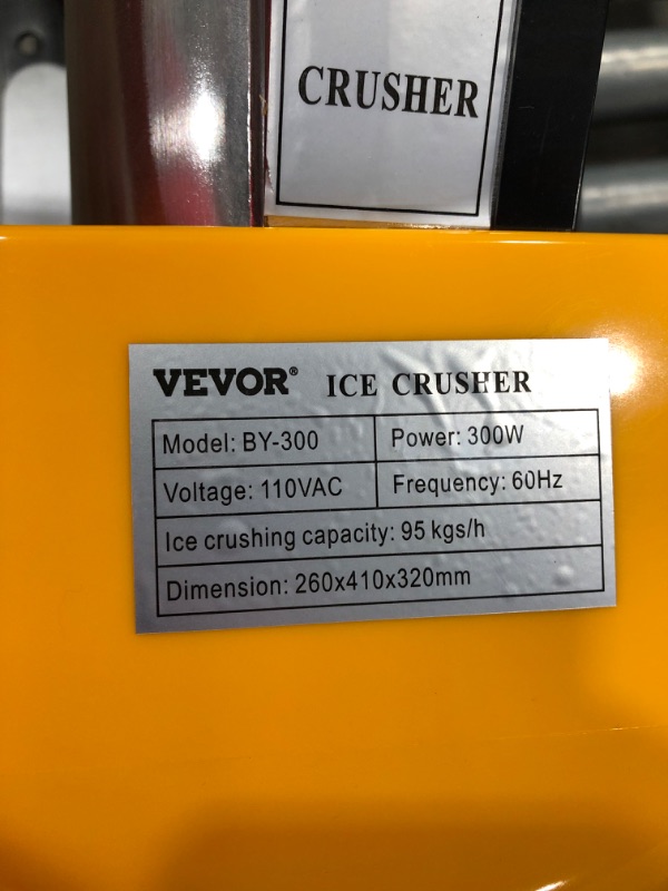 Photo 3 of ***PARTS ONLY*** VEVOR 110V Electric Ice Shaver Crusher,300W 1450 RPM Snow Cone Maker Machine with Dual Stainless Steel Blades 210LB/H, Shaved Ice Machine with Ice Plate & Additional Blade for Home and Commercial Use
