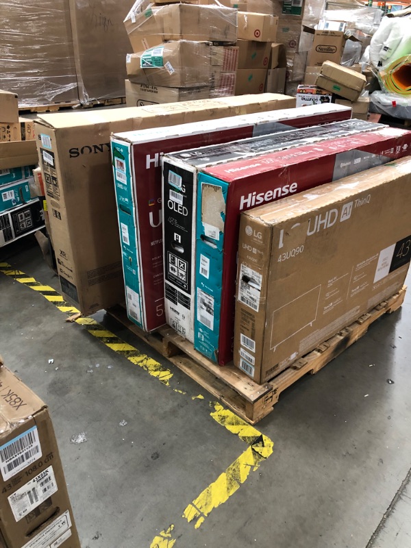 Photo 1 of PALLET OF 6 BROKEN TVS , NO REFUNDS OR RETURNS 
