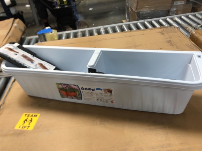 Photo 2 of 32" Adjustable Railing Planter, White