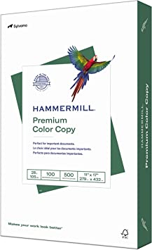 Photo 1 of Hammermill Printer Paper, Premium Color 28 lb Copy Paper, 11 x 17 - 1 Ream (500 Sheets) - 100 Bright, Made in the USA, 102541R 3 pack 
