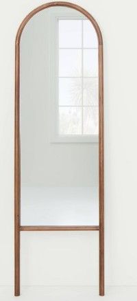 Photo 1 of 20" x 65" Wood Arched Floor Mirror Walnut - Threshold™ designed with Studio McGee

