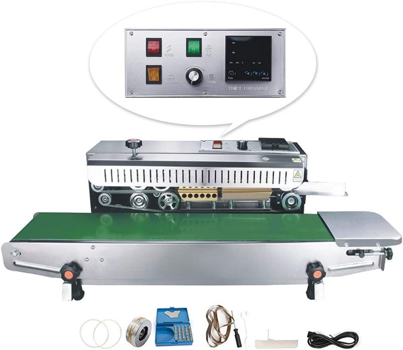 Photo 1 of FFMT LCD Automatic Continuous Band Sealer FR900 Updated Vision,Continuous Sealing Machine Temperature Control,Horizontal Bag Sealer Machine for PVC Bags Films
