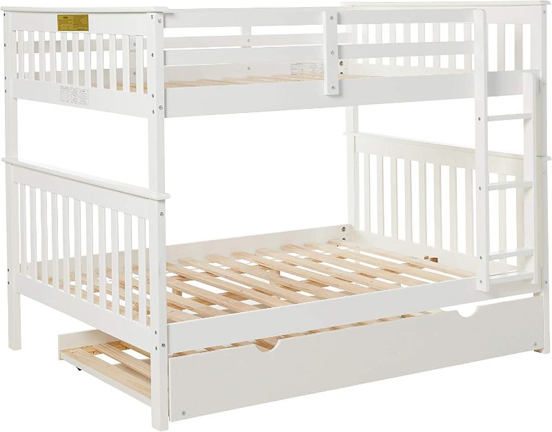 Photo 1 of  Kids Bunk Bed with Trundle Full/Full/Twin White **BOX 2 OF 2** 
