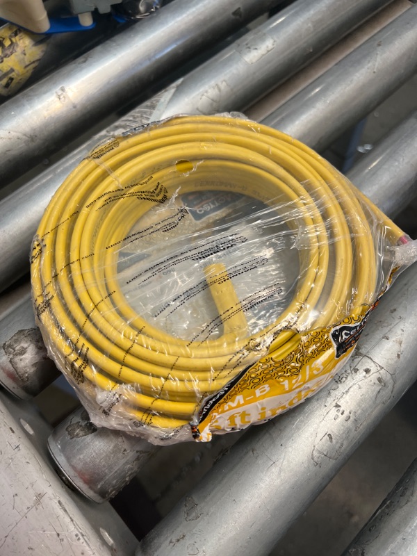 Photo 2 of 25 ft. 12/3 Yellow Solid CerroMax SLiPWire Copper NM-B Wire
