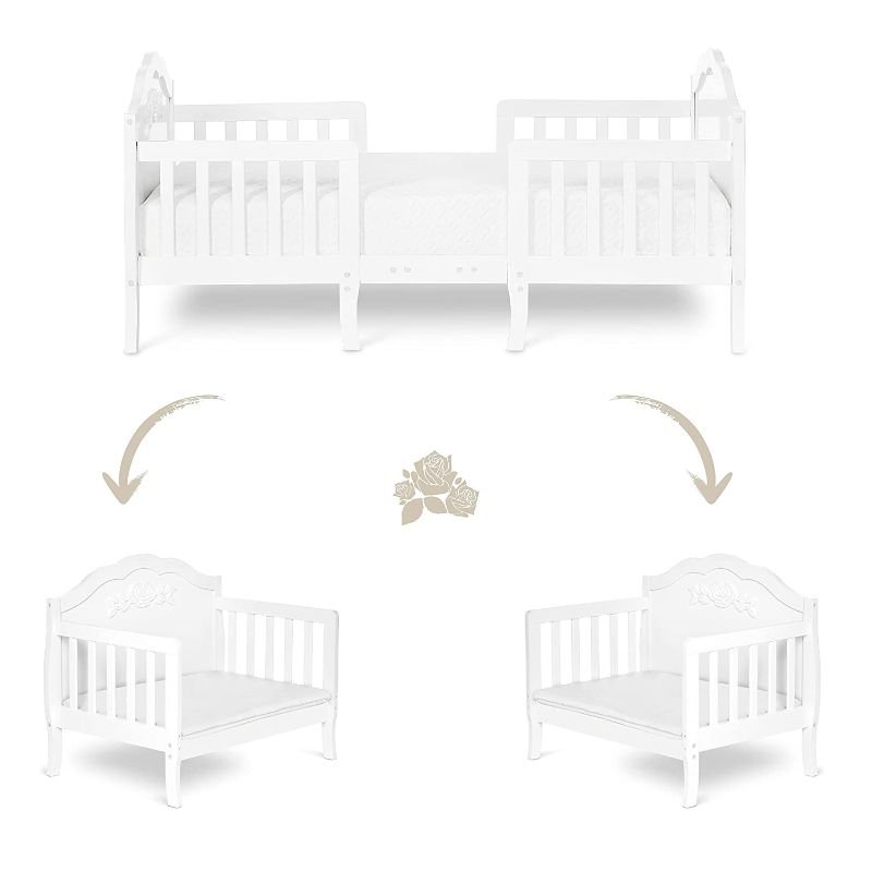 Photo 1 of **MISSING HARDWARE AND MISSING PIECES**'
SweetPea Baby Rose 3-in-1 Toddler Bed in White
