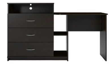 Photo 1 of **MISSING PARTS**
Elm & Oak Somerset 3 in 1 Media Dresser and Desk Combo, Espresso
