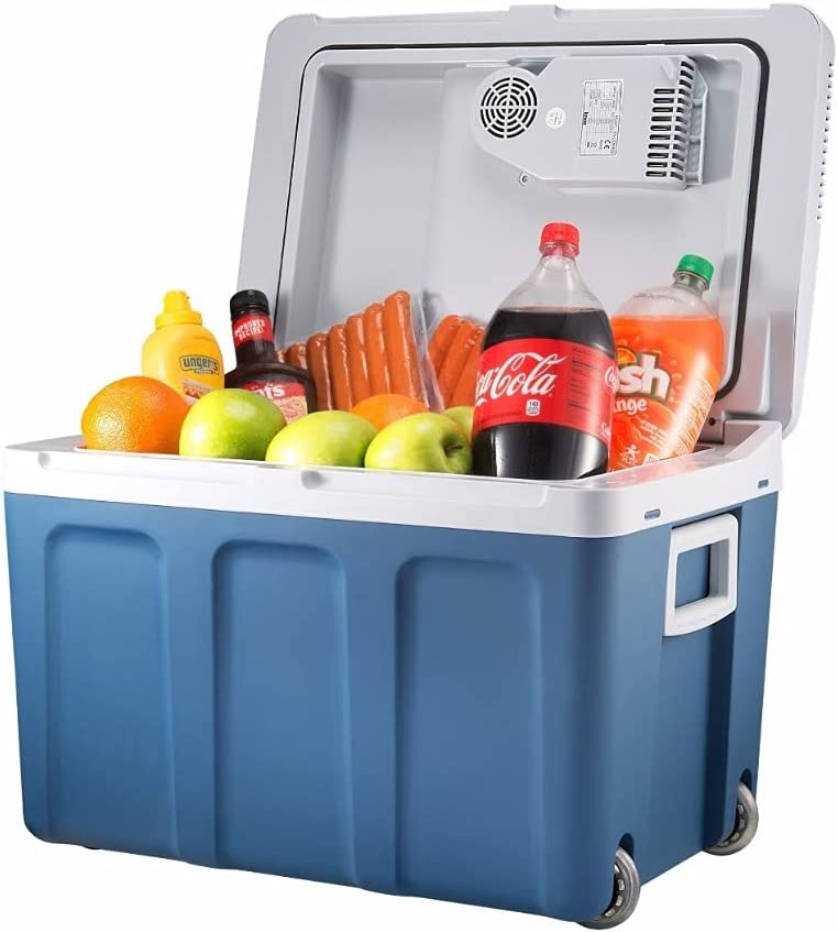 Photo 1 of **PARTS ONLY**
Electric Cooler and Warmer for Car and Home with Wheels - 48 Quart (45 Liter) Holds 60 Cans or 6 Two Liter Bottles and 15 Cans - Dual 110V AC House and 12V DC Vehicle Plugs
