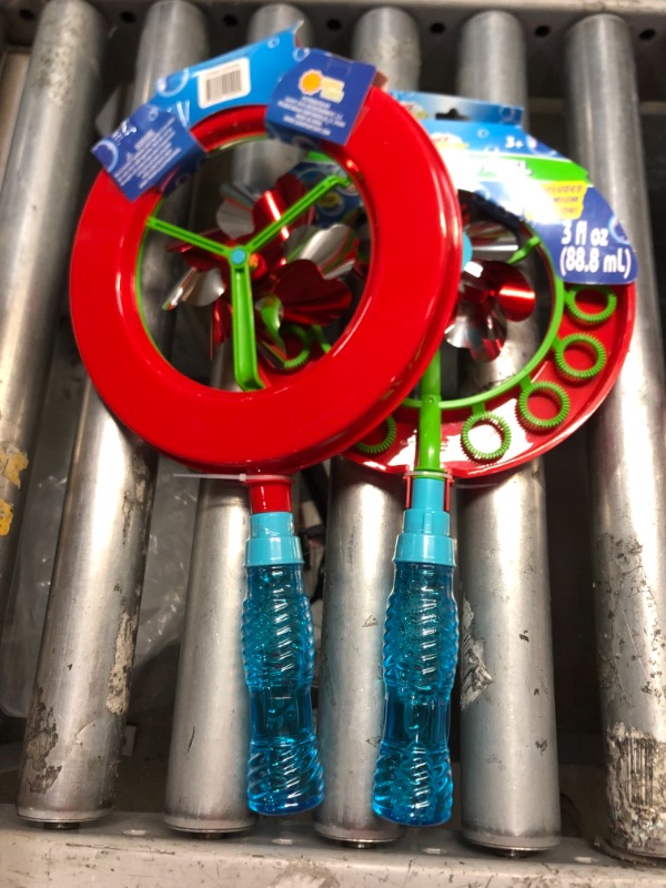 Photo 2 of 2 PACK
Sunny Days Entertainment Pinwheel Bubble Wand - Bubble Blower and Windmill Spinner - Colors and Styles May Vary- BLUE HANDLE
