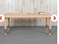 Photo 1 of **INCOMPLETE** 24"W X 48"L Rectangular Natural Plastic Height Adjustable Activity Table