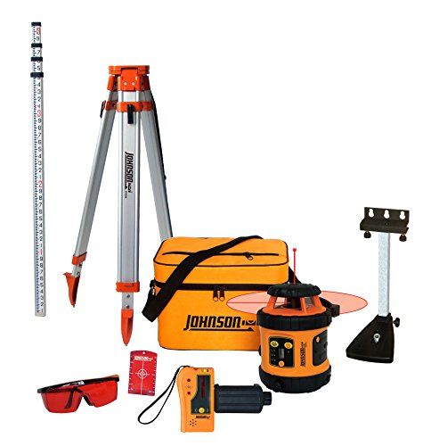 Photo 1 of Johnson Level & Tool 99-006K Self Leveling Rotary Laser System Kit Soft Shell Carrying Case Alkaline Battery Tripod Mounting Bracket 13ft Grade R
