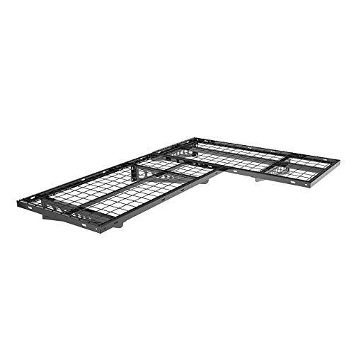 Photo 1 of FLEXIMOUNTS 2-Pack 2x4ft Corner Wall Shelving Garage Storage Rack, 24-inch-by-48-inch Floating Shelves, Black
