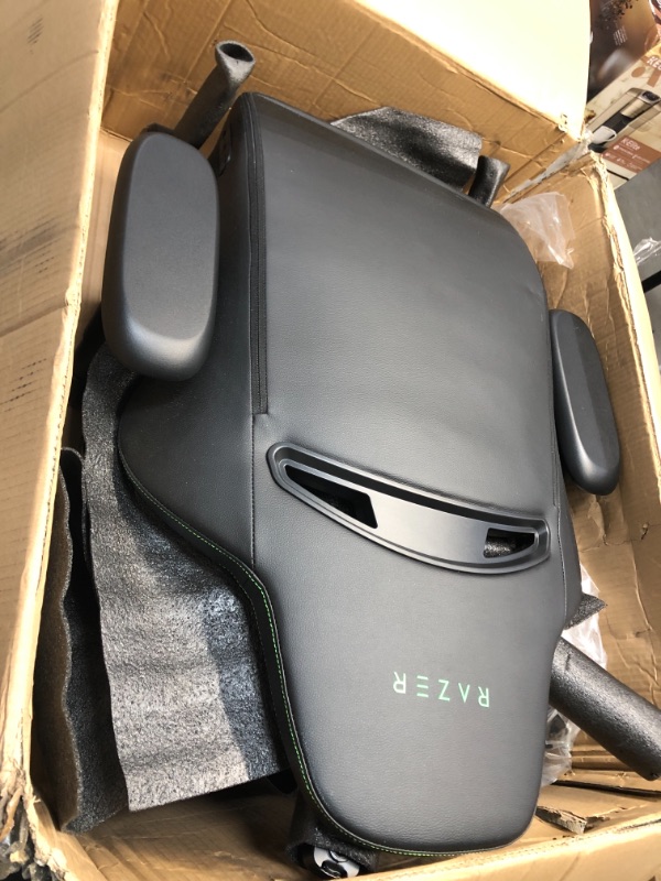 Photo 2 of Razer Enki Gaming Chair: All-Day Gaming Comfort - Built-in Lumbar Arch - Optimized Cushion Density - Dual-Textured, Eco-Friendly Synthetic Leather - Reactive Seat Tilt & 152-Degree Recline - Green
