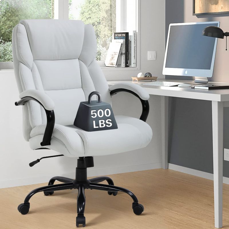 Photo 1 of Big & Tall Executive Office Chair Heavy Duty Computer Desk Chair Ergonomic High Back Pu Leather Executive 300 LBS 