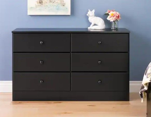 Photo 1 of 
Prepac
Astrid 6-Drawer Black Dresser