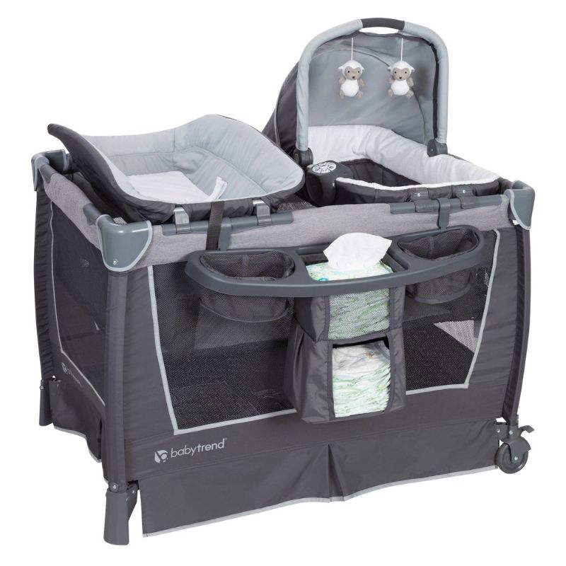 Photo 1 of Baby Trend Retreat Nursery Center Playard with Bassinet and Travel Bag - Robin Gray - Gray
