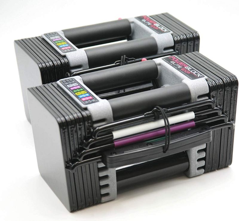 Photo 1 of PowerBlock Elite EXP Adjustable Dumbbells, Sold in Pairs, Stage 1, 5-50 lb. Dumbbells, Durable Steel Build, Innovative Workout Equipment, All-in-One Dumbbells, Expandable with Expansion Kits
