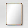 Photo 1 of 22" x 30" Rounded Rectangle Wall Mirror Walnut Brown