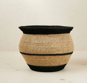 Photo 1 of 10" X 14" Round Seagrass Decorative Basket Black - Opalhouse™ Designed with Jungalow™
