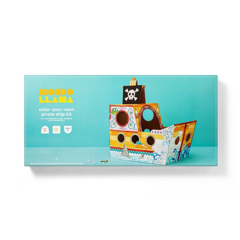 Photo 1 of Create-Your-Own Pirate Ship Kit - Mondo Llama™
Requires markers or colored pencils to create a fun artwork
