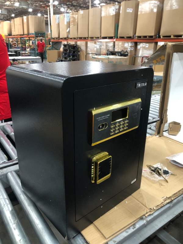 Photo 1 of 2.4 Cubic Large Safe Box Fireproof Waterproof, Personal Home Security Safe with Digital Keypad LCD Display, LED Motion Light, Interior Cabinet Box, Fireproof Safe for Firearm Money Documents Valuables
