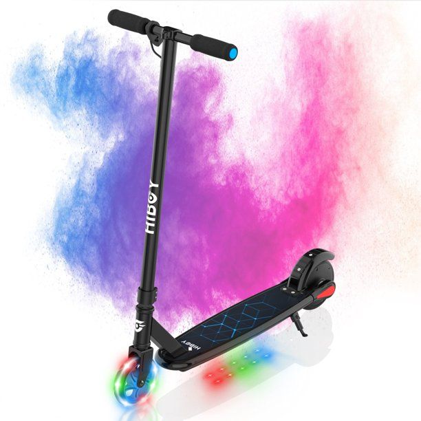 Photo 1 of Hiboy N1 Electric Scooter for 6-15 Years Kids, 120W Motor and PU Flash Front Wheel Kick Scooter, Up to 5 Miles and 8 mph, UL Certified, Black
